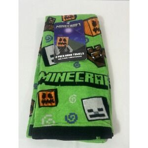 Minecraf 2 Pack Hand Towels 15inx25in Green